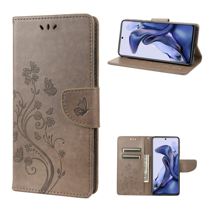 Estuche para teléfono de cuero con tapa y patrón de mariposa en relieve, For Xiaomi Redmi Note 11 4G / Note 11S, For Xiaomi Poco X4 Pro 5G