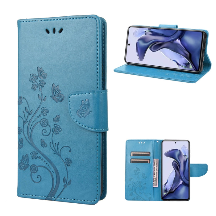 Estuche para teléfono de cuero con tapa y patrón de mariposa en relieve, For Xiaomi Redmi Note 11 4G / Note 11S, For Xiaomi Poco X4 Pro 5G