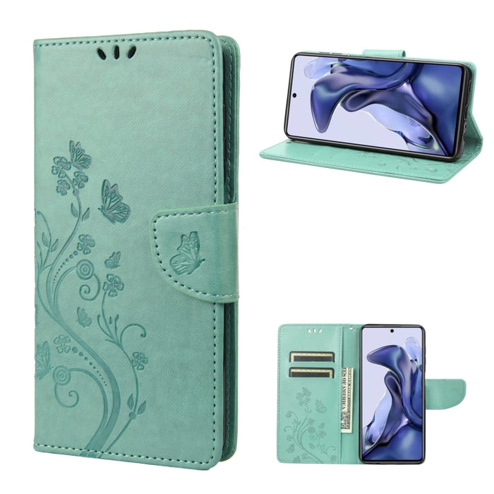 Estuche para teléfono de cuero con tapa y patrón de mariposa en relieve, For Xiaomi Redmi Note 11 4G / Note 11S, For Xiaomi Poco X4 Pro 5G