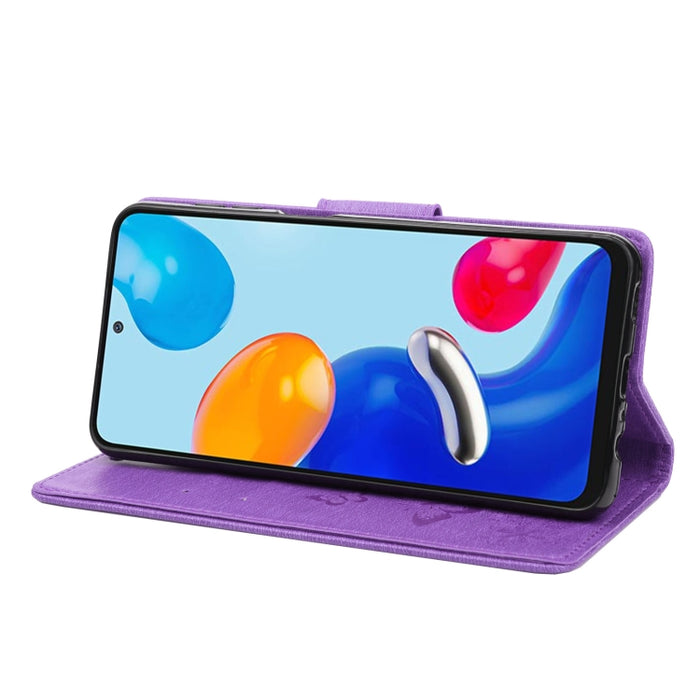 Estuche para teléfono de cuero con tapa horizontal en relieve de mariposa, For Xiaomi Redmi Note 11 4G / Note 11S, For Xiaomi Poco X4 Pro 5G