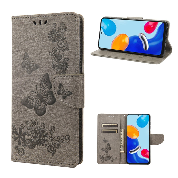 Estuche para teléfono de cuero con tapa horizontal en relieve de mariposa, For Xiaomi Redmi Note 11 4G / Note 11S, For Xiaomi Poco X4 Pro 5G
