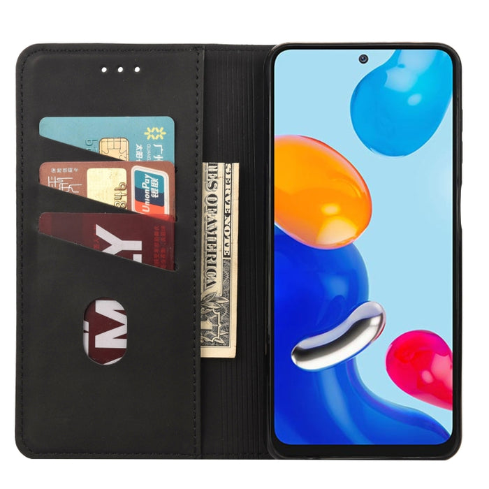 Estuche para teléfono de cuero con empalme magnético con sensación de piel, For Xiaomi Redmi Note 11 4G / Note 11S, For Xiaomi Poco X4 Pro 5G