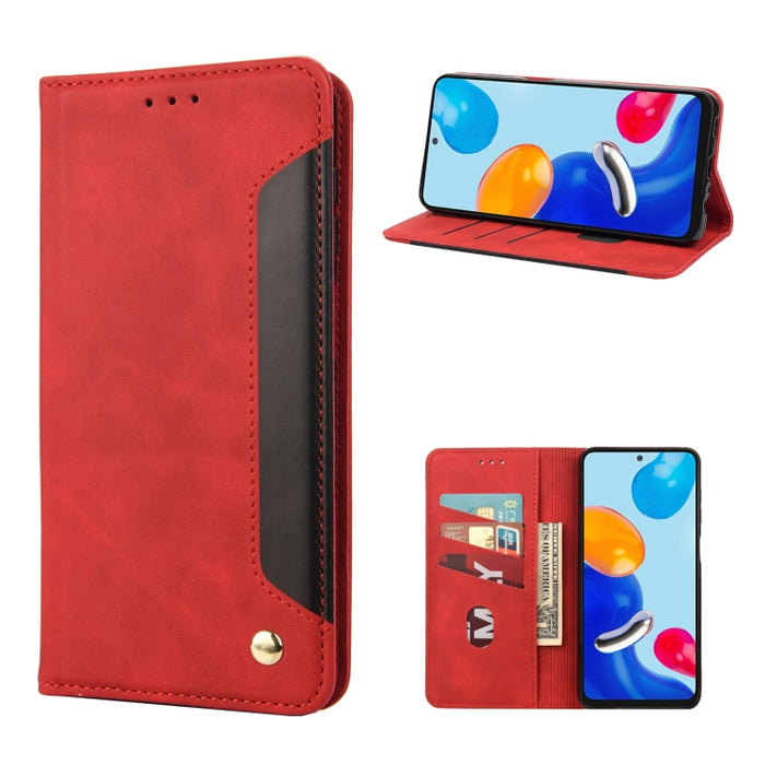 Estuche para teléfono de cuero con empalme magnético con sensación de piel, For Xiaomi Redmi Note 11 4G / Note 11S, For Xiaomi Poco X4 Pro 5G