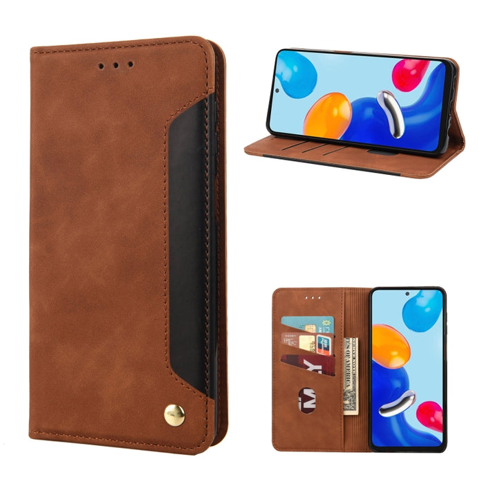 Estuche para teléfono de cuero con empalme magnético con sensación de piel, For Xiaomi Redmi Note 11 4G / Note 11S, For Xiaomi Poco X4 Pro 5G
