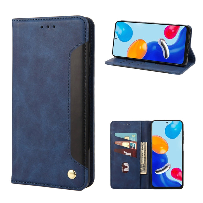 Estuche para teléfono de cuero con empalme magnético con sensación de piel, For Xiaomi Redmi Note 11 4G / Note 11S, For Xiaomi Poco X4 Pro 5G