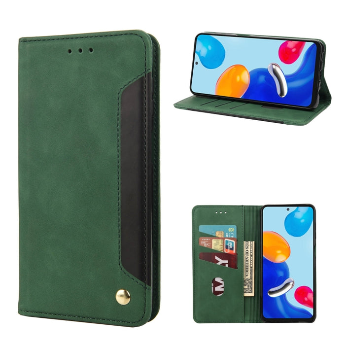 Estuche para teléfono de cuero con empalme magnético con sensación de piel, For Xiaomi Redmi Note 11 4G / Note 11S, For Xiaomi Poco X4 Pro 5G