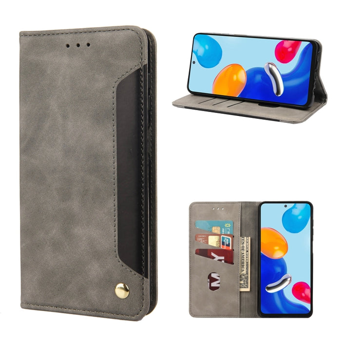 Estuche para teléfono de cuero con empalme magnético con sensación de piel, For Xiaomi Redmi Note 11 4G / Note 11S, For Xiaomi Poco X4 Pro 5G