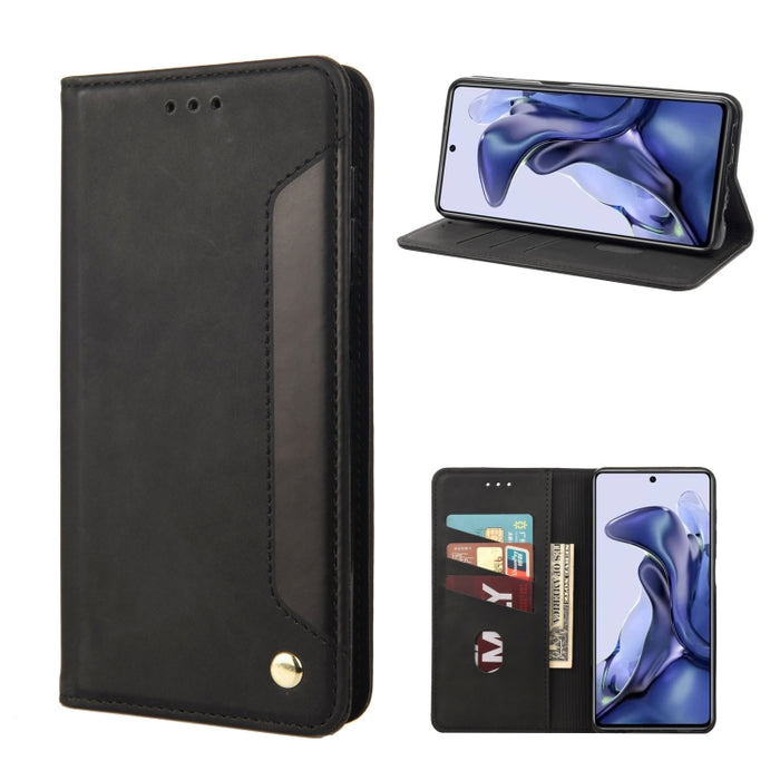 Estuche para teléfono de cuero con empalme magnético con sensación de piel, For Xiaomi Redmi Note 11 4G / Note 11S, For Xiaomi Poco X4 Pro 5G