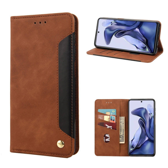 Estuche para teléfono de cuero con empalme magnético con sensación de piel, For Xiaomi Redmi Note 11 4G / Note 11S, For Xiaomi Poco X4 Pro 5G