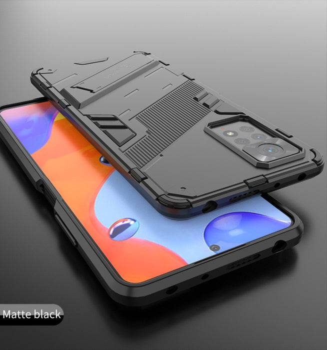 Punk Armor 2 en 1 PC + TPU Estuche para teléfono a prueba de golpes con soporte invisible, For Xiaomi Redmi Note 11 Pro 5G Gobal, For Xiaomi Poco M4 Pro 4G, For Xiaomi Poco X4 Pro 5G