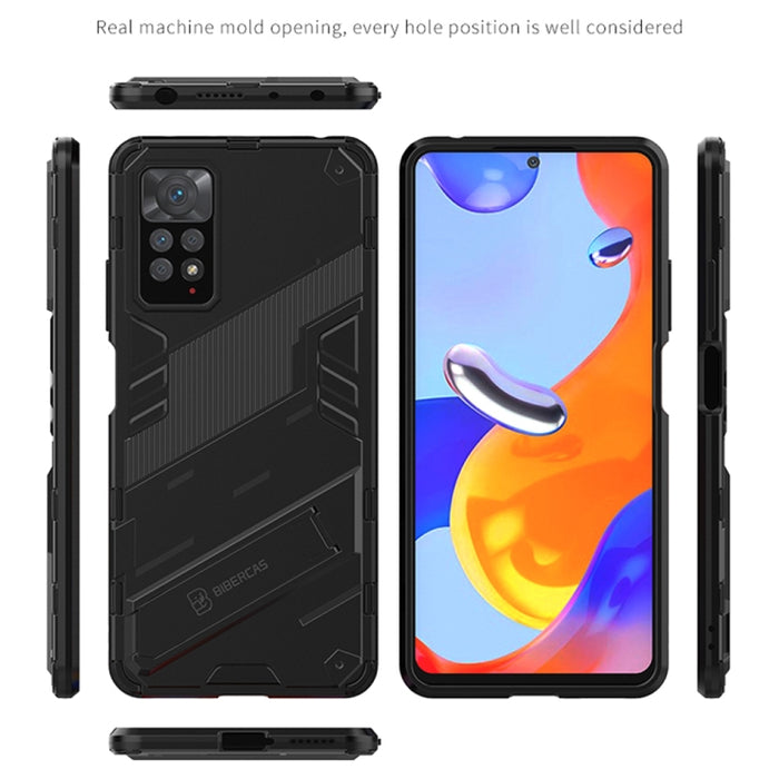 Punk Armor 2 en 1 PC + TPU Estuche para teléfono a prueba de golpes con soporte invisible, For Xiaomi Redmi Note 11 Pro 5G Gobal, For Xiaomi Poco M4 Pro 4G, For Xiaomi Poco X4 Pro 5G