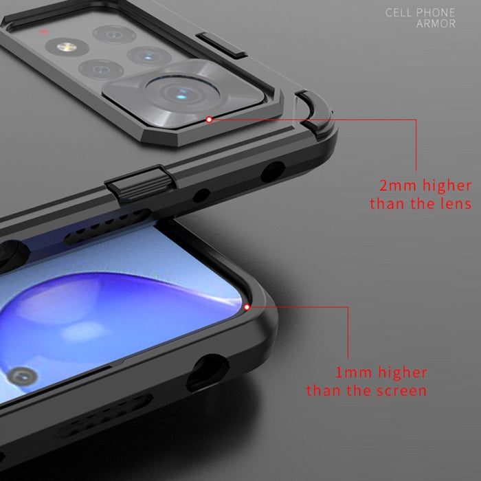 Punk Armor 2 en 1 PC + TPU Estuche para teléfono a prueba de golpes con soporte invisible, For Xiaomi Redmi Note 11 Pro 5G Gobal, For Xiaomi Poco M4 Pro 4G, For Xiaomi Poco X4 Pro 5G