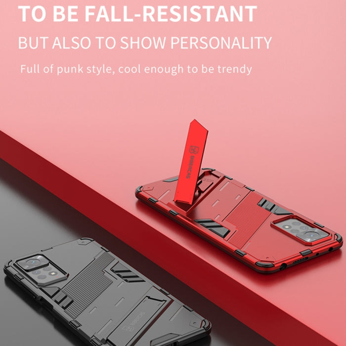 Punk Armor 2 en 1 PC + TPU Estuche para teléfono a prueba de golpes con soporte invisible, For Xiaomi Redmi Note 11 Pro 5G Gobal, For Xiaomi Poco M4 Pro 4G, For Xiaomi Poco X4 Pro 5G
