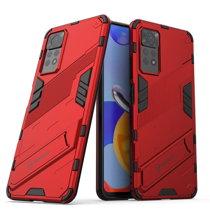 Punk Armor 2 en 1 PC + TPU Estuche para teléfono a prueba de golpes con soporte invisible, For Xiaomi Redmi Note 11 Pro 5G Gobal, For Xiaomi Poco M4 Pro 4G, For Xiaomi Poco X4 Pro 5G