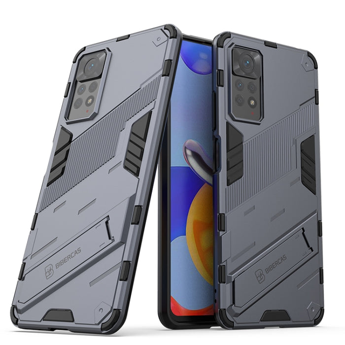 Punk Armor 2 en 1 PC + TPU Estuche para teléfono a prueba de golpes con soporte invisible, For Xiaomi Redmi Note 11 Pro 5G Gobal, For Xiaomi Poco M4 Pro 4G, For Xiaomi Poco X4 Pro 5G