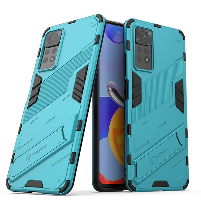 Punk Armor 2 en 1 PC + TPU Estuche para teléfono a prueba de golpes con soporte invisible, For Xiaomi Redmi Note 11 Pro 5G Gobal, For Xiaomi Poco M4 Pro 4G, For Xiaomi Poco X4 Pro 5G