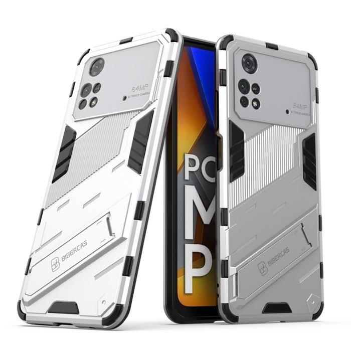 Punk Armor 2 en 1 PC + TPU Estuche para teléfono a prueba de golpes con soporte invisible, For Xiaomi Redmi Note 11 Pro 5G Gobal, For Xiaomi Poco M4 Pro 4G, For Xiaomi Poco X4 Pro 5G