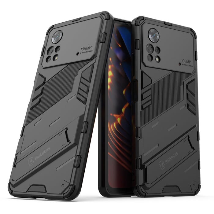 Punk Armor 2 en 1 PC + TPU Estuche para teléfono a prueba de golpes con soporte invisible, For Xiaomi Redmi Note 11 Pro 5G Gobal, For Xiaomi Poco M4 Pro 4G, For Xiaomi Poco X4 Pro 5G