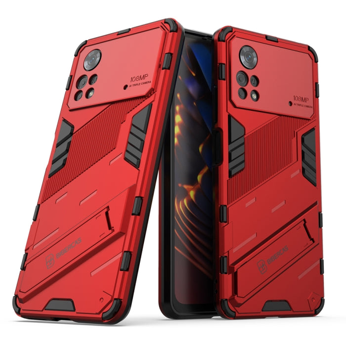 Punk Armor 2 en 1 PC + TPU Estuche para teléfono a prueba de golpes con soporte invisible, For Xiaomi Redmi Note 11 Pro 5G Gobal, For Xiaomi Poco M4 Pro 4G, For Xiaomi Poco X4 Pro 5G