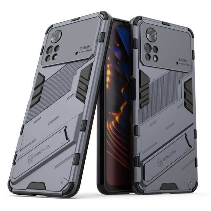 Punk Armor 2 en 1 PC + TPU Estuche para teléfono a prueba de golpes con soporte invisible, For Xiaomi Redmi Note 11 Pro 5G Gobal, For Xiaomi Poco M4 Pro 4G, For Xiaomi Poco X4 Pro 5G