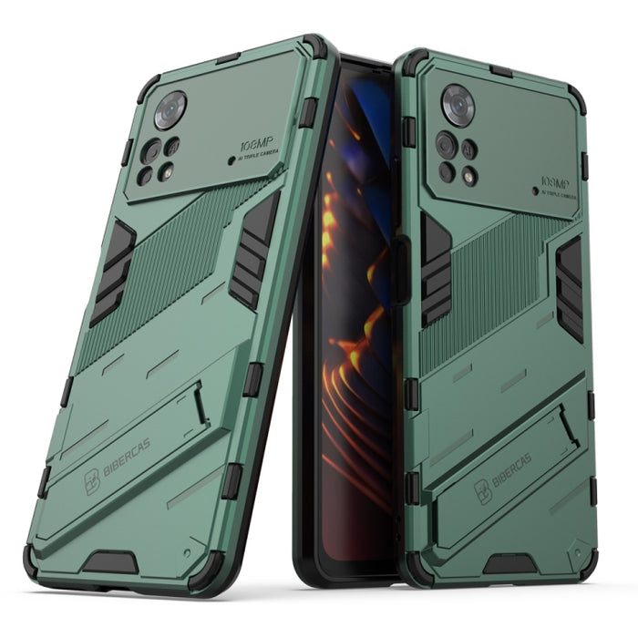 Punk Armor 2 en 1 PC + TPU Estuche para teléfono a prueba de golpes con soporte invisible, For Xiaomi Redmi Note 11 Pro 5G Gobal, For Xiaomi Poco M4 Pro 4G, For Xiaomi Poco X4 Pro 5G
