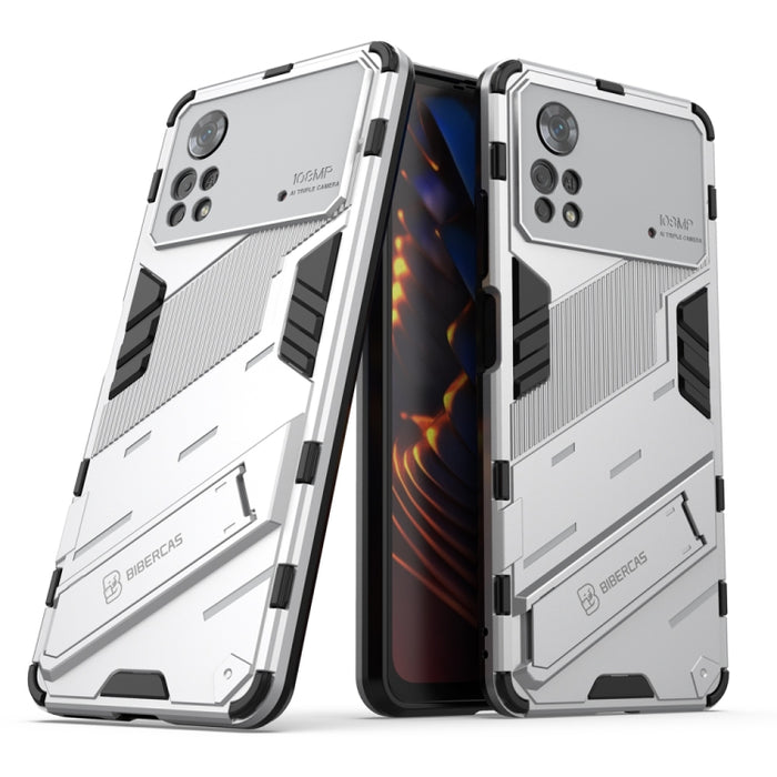 Punk Armor 2 en 1 PC + TPU Estuche para teléfono a prueba de golpes con soporte invisible, For Xiaomi Redmi Note 11 Pro 5G Gobal, For Xiaomi Poco M4 Pro 4G, For Xiaomi Poco X4 Pro 5G