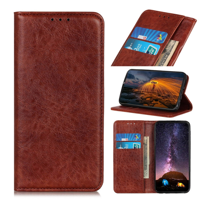 Estuche magnético para teléfono de cuero con textura de Crazy Horse, For Xiaomi Redmi 10C/Redmi 10 India/Redmi 10 Power/Poco C40, For Xiaomi Redmi K40S/Redmi K40S Pro 5G/Xiaomi Poco F4 5G, For Xiaomi Redmi K50 / K50 Pro