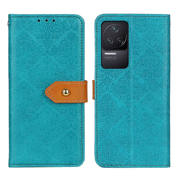 Estuche para teléfono de cuero en relieve floral europeo, For Xiaomi Redmi 10C/Redmi 10 India/Redmi 10 Power/Poco C40, For Xiaomi Redmi K40S/Redmi K40S Pro 5G/Xiaomi Poco F4 5G, For Xiaomi Redmi K50 / K50 Pro