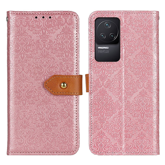 Estuche para teléfono de cuero en relieve floral europeo, For Xiaomi Redmi 10C/Redmi 10 India/Redmi 10 Power/Poco C40, For Xiaomi Redmi K40S/Redmi K40S Pro 5G/Xiaomi Poco F4 5G, For Xiaomi Redmi K50 / K50 Pro
