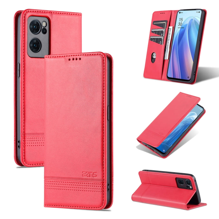 AZNS Funda de cuero con tapa magnética con textura de becerro para teléfono, For OPPO Reno7 Global, For Honor 60 SE, For Samsung Galaxy A73 5G, For Xiaomi 12 / 12X