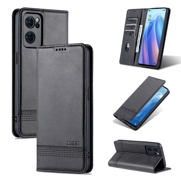 AZNS Funda de cuero con tapa magnética con textura de becerro para teléfono, For OPPO Reno7 Global, For Honor 60 SE, For Samsung Galaxy A73 5G, For Xiaomi 12 / 12X