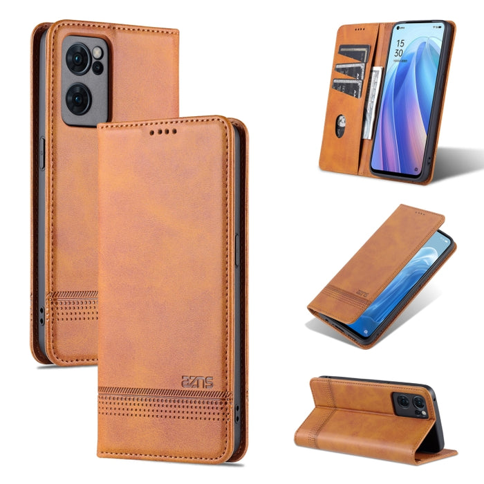 AZNS Funda de cuero con tapa magnética con textura de becerro para teléfono, For OPPO Reno7 Global, For Honor 60 SE, For Samsung Galaxy A73 5G, For Xiaomi 12 / 12X