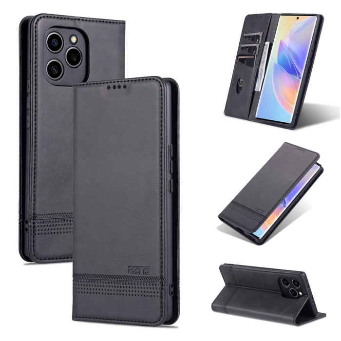 AZNS Funda de cuero con tapa magnética con textura de becerro para teléfono, For OPPO Reno7 Global, For Honor 60 SE, For Samsung Galaxy A73 5G, For Xiaomi 12 / 12X