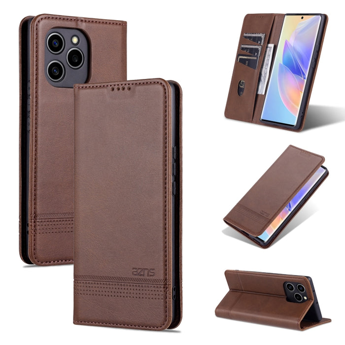 AZNS Funda de cuero con tapa magnética con textura de becerro para teléfono, For OPPO Reno7 Global, For Honor 60 SE, For Samsung Galaxy A73 5G, For Xiaomi 12 / 12X