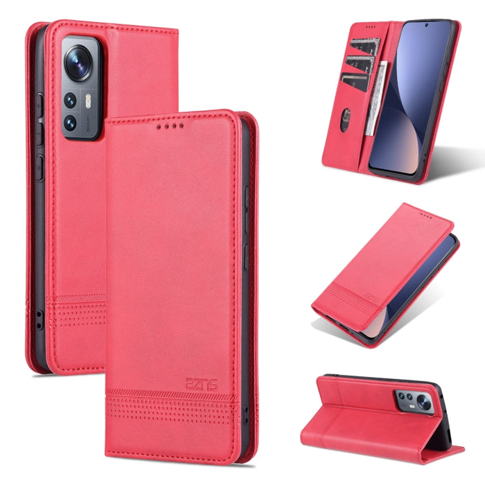 AZNS Funda de cuero con tapa magnética con textura de becerro para teléfono, For OPPO Reno7 Global, For Honor 60 SE, For Samsung Galaxy A73 5G, For Xiaomi 12 / 12X