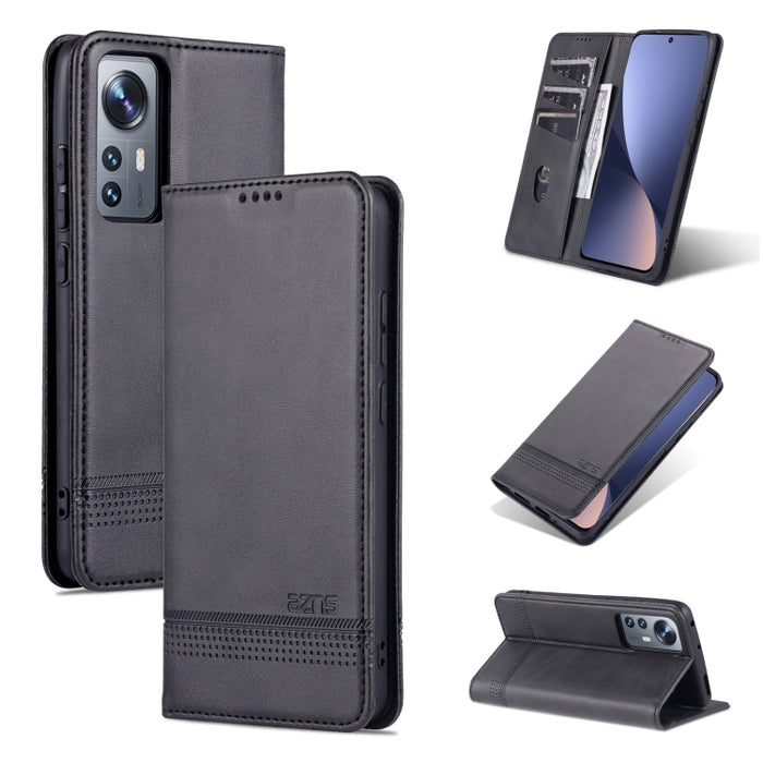 AZNS Funda de cuero con tapa magnética con textura de becerro para teléfono, For OPPO Reno7 Global, For Honor 60 SE, For Samsung Galaxy A73 5G, For Xiaomi 12 / 12X