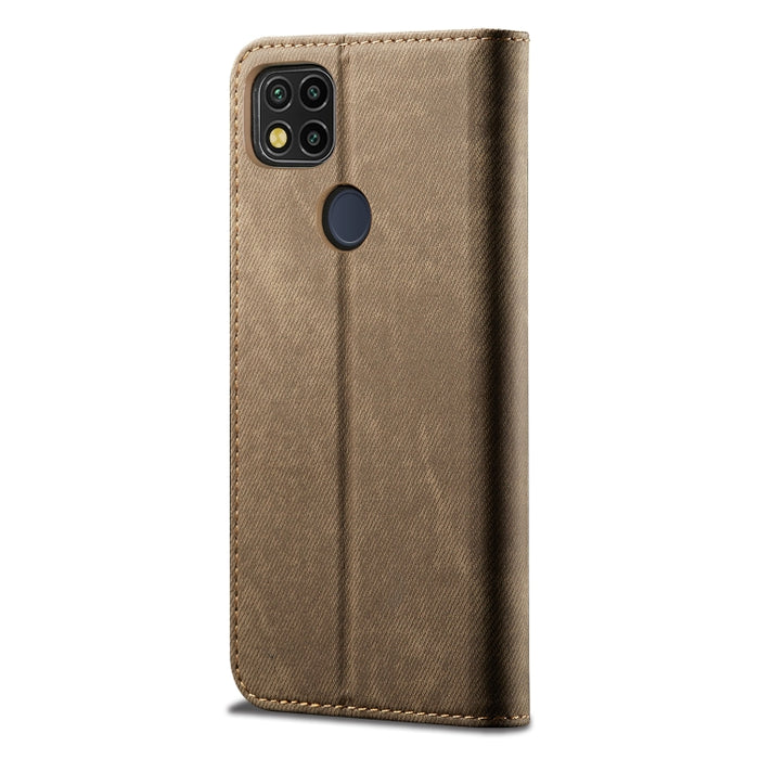 Estuche para teléfono de cuero de estilo informal con textura de mezclilla, For Xiaomi Redmi 10A / 9C