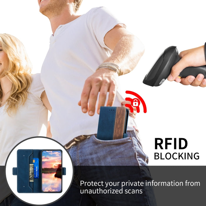 Estuche para teléfono de cuero RFID con costuras laterales magnéticas, For Xiaomi Redmi 9, For Xiaomi Redmi 9A, For Xiaomi Redmi 9C, For Xiaomi Redmi 9T, For Xiaomi Redmi Note 9 Pro 4G / 9S, For Xiaomi Redmi Note 9 / 10X, For Xiaomi Redmi Note 9T 5G   ...