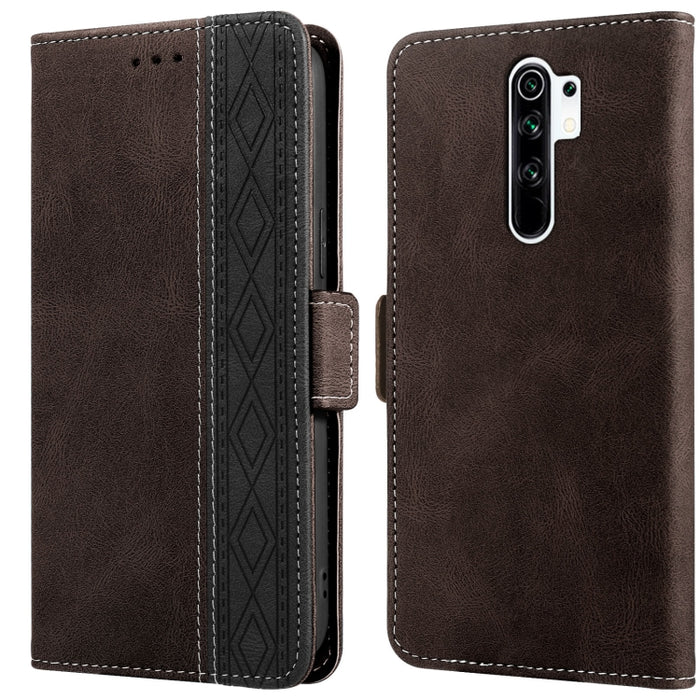 Estuche para teléfono de cuero RFID con costuras laterales magnéticas, For Xiaomi Redmi 9, For Xiaomi Redmi 9A, For Xiaomi Redmi 9C, For Xiaomi Redmi 9T, For Xiaomi Redmi Note 9 Pro 4G / 9S, For Xiaomi Redmi Note 9 / 10X, For Xiaomi Redmi Note 9T 5G   ...