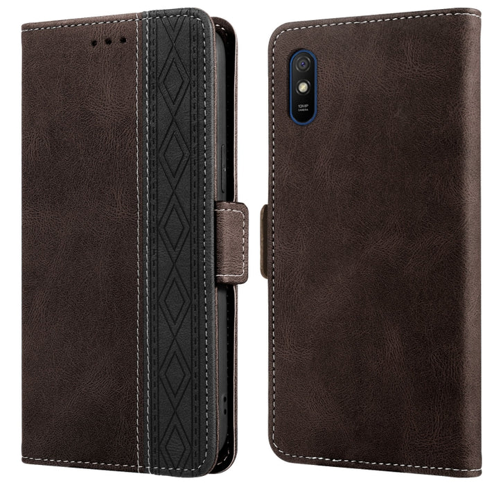 Estuche para teléfono de cuero RFID con costuras laterales magnéticas, For Xiaomi Redmi 9, For Xiaomi Redmi 9A, For Xiaomi Redmi 9C, For Xiaomi Redmi 9T, For Xiaomi Redmi Note 9 Pro 4G / 9S, For Xiaomi Redmi Note 9 / 10X, For Xiaomi Redmi Note 9T 5G   ...