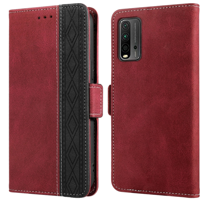 Estuche para teléfono de cuero RFID con costuras laterales magnéticas, For Xiaomi Redmi 9, For Xiaomi Redmi 9A, For Xiaomi Redmi 9C, For Xiaomi Redmi 9T, For Xiaomi Redmi Note 9 Pro 4G / 9S, For Xiaomi Redmi Note 9 / 10X, For Xiaomi Redmi Note 9T 5G   ...