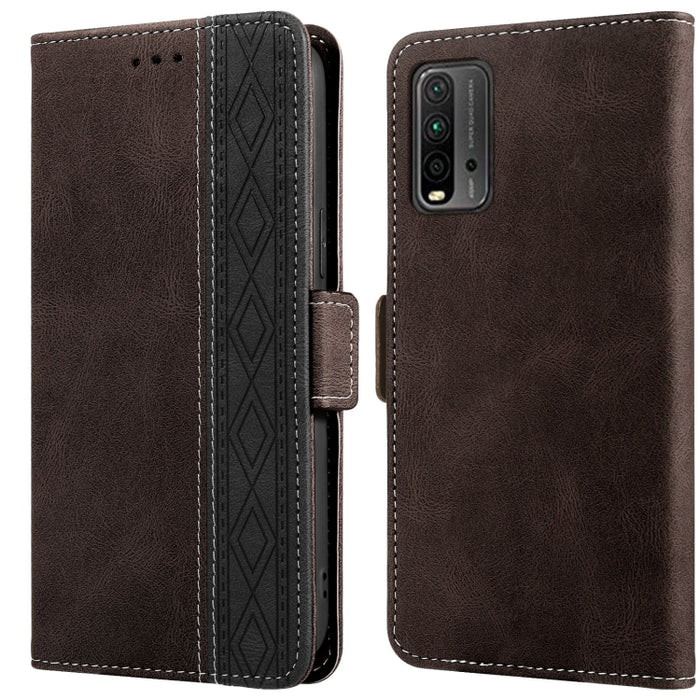 Estuche para teléfono de cuero RFID con costuras laterales magnéticas, For Xiaomi Redmi 9, For Xiaomi Redmi 9A, For Xiaomi Redmi 9C, For Xiaomi Redmi 9T, For Xiaomi Redmi Note 9 Pro 4G / 9S, For Xiaomi Redmi Note 9 / 10X, For Xiaomi Redmi Note 9T 5G   ...
