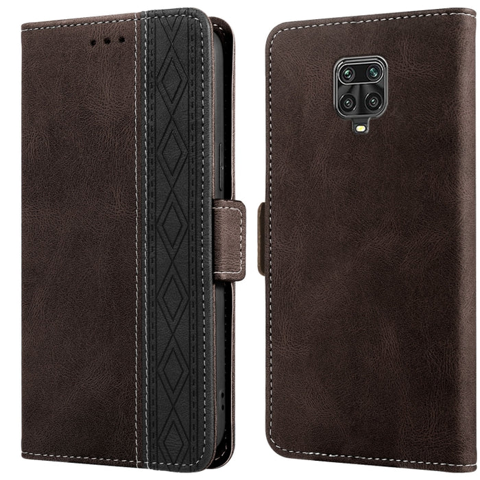 Estuche para teléfono de cuero RFID con costuras laterales magnéticas, For Xiaomi Redmi 9, For Xiaomi Redmi 9A, For Xiaomi Redmi 9C, For Xiaomi Redmi 9T, For Xiaomi Redmi Note 9 Pro 4G / 9S, For Xiaomi Redmi Note 9 / 10X, For Xiaomi Redmi Note 9T 5G   ...