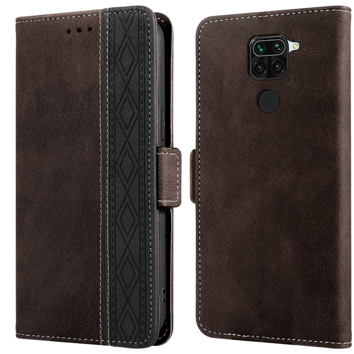 Estuche para teléfono de cuero RFID con costuras laterales magnéticas, For Xiaomi Redmi 9, For Xiaomi Redmi 9A, For Xiaomi Redmi 9C, For Xiaomi Redmi 9T, For Xiaomi Redmi Note 9 Pro 4G / 9S, For Xiaomi Redmi Note 9 / 10X, For Xiaomi Redmi Note 9T 5G   ...
