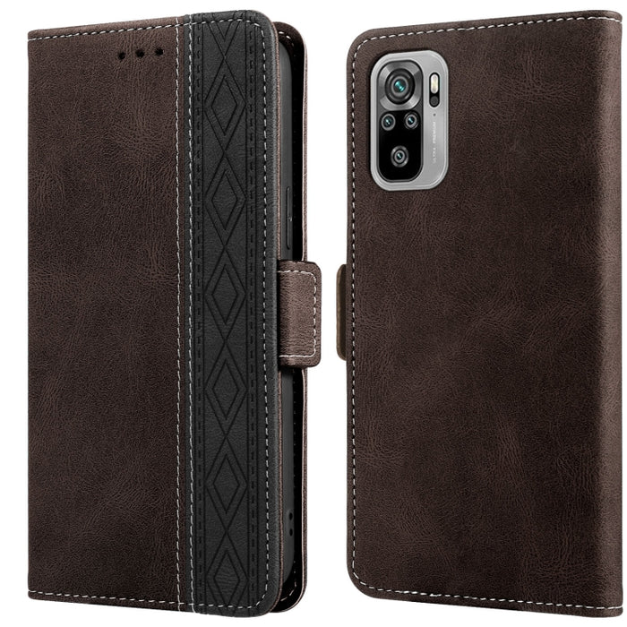 Estuche para teléfono de cuero RFID con costuras laterales magnéticas, For Xiaomi Redmi 9, For Xiaomi Redmi 9A, For Xiaomi Redmi 9C, For Xiaomi Redmi 9T, For Xiaomi Redmi Note 9 Pro 4G / 9S, For Xiaomi Redmi Note 9 / 10X, For Xiaomi Redmi Note 9T 5G   ...