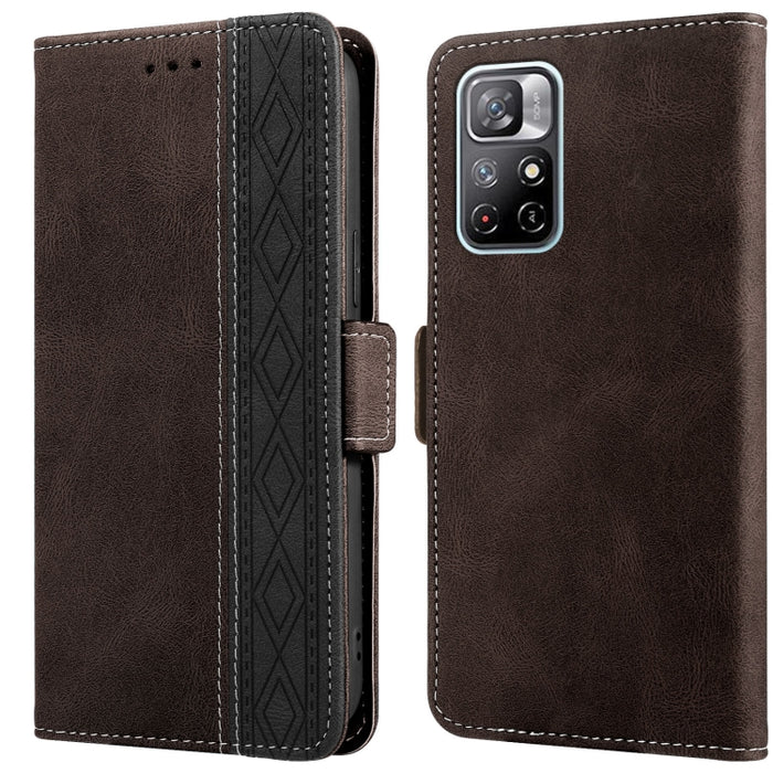 Estuche para teléfono de cuero RFID con costuras laterales magnéticas, For Xiaomi Redmi 9, For Xiaomi Redmi 9A, For Xiaomi Redmi 9C, For Xiaomi Redmi 9T, For Xiaomi Redmi Note 9 Pro 4G / 9S, For Xiaomi Redmi Note 9 / 10X, For Xiaomi Redmi Note 9T 5G   ...