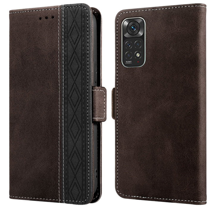 Estuche para teléfono de cuero RFID con costuras laterales magnéticas, For Xiaomi Redmi 9, For Xiaomi Redmi 9A, For Xiaomi Redmi 9C, For Xiaomi Redmi 9T, For Xiaomi Redmi Note 9 Pro 4G / 9S, For Xiaomi Redmi Note 9 / 10X, For Xiaomi Redmi Note 9T 5G   ...