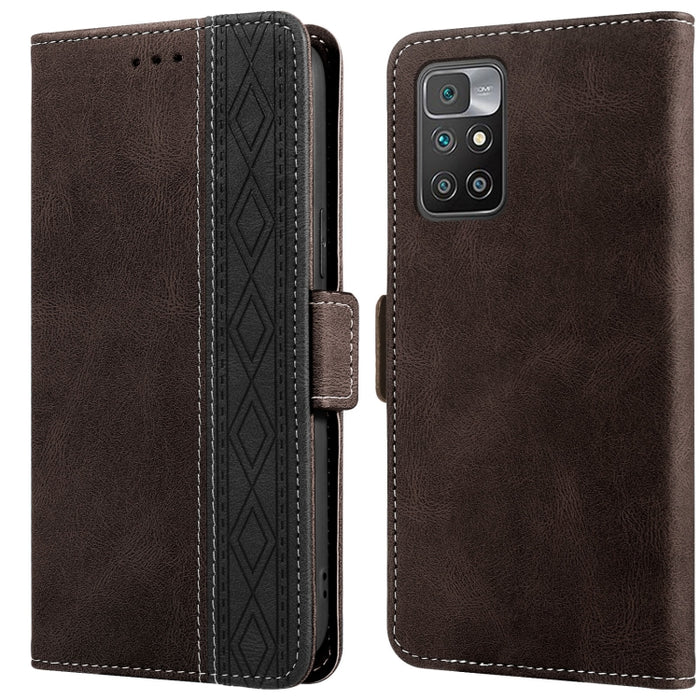 Estuche para teléfono de cuero RFID con costuras laterales magnéticas, For Xiaomi Redmi 9, For Xiaomi Redmi 9A, For Xiaomi Redmi 9C, For Xiaomi Redmi 9T, For Xiaomi Redmi Note 9 Pro 4G / 9S, For Xiaomi Redmi Note 9 / 10X, For Xiaomi Redmi Note 9T 5G   ...