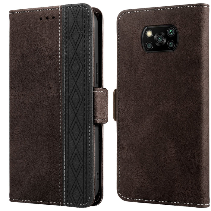 Estuche para teléfono de cuero RFID con costuras laterales magnéticas, For Xiaomi Redmi 9, For Xiaomi Redmi 9A, For Xiaomi Redmi 9C, For Xiaomi Redmi 9T, For Xiaomi Redmi Note 9 Pro 4G / 9S, For Xiaomi Redmi Note 9 / 10X, For Xiaomi Redmi Note 9T 5G   ...
