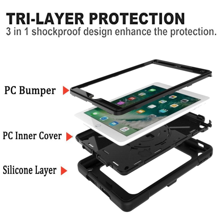 Estuche combinado de silicona + PC de color en contraste con soporte, For iPad 9.7, For iPad 10.2
